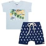 Camiseta C/ Shorts Saruel para Bebê em Malha Paradise - Time Kids