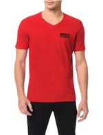 Camiseta Calvin Klein Jeans Estampa Bandeira Calvin Vermelho - XGG