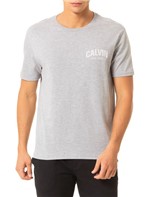 Camiseta Calvin Klein Jeans Estampa Calvin Floco Mescla - PP