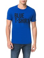 Camiseta Calvin Klein Jeans Estampa White T-Shirt Azul Carbono - P