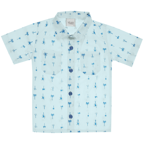 Camiseta Cata-Vento Infantil Coqueiros Azul 06