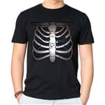 Camiseta Caveira Esqueleto P-PRETO