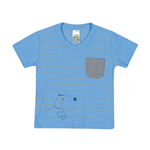 Camiseta Céu - Bebê Menino -/ Malha Flamemeia Malha Camiseta Azul - Bebê Menino - / Malha Flamemeia Malha - Ref:33660-69-M