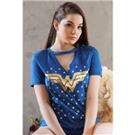 Camiseta Chocker Feminina Wonder Woman Foil