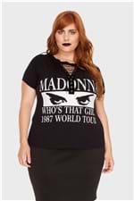 Camiseta Chocker Madonna Plus Size Preto-50