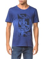 Camiseta Ckj Mc Est Engrenagem - Azul Médio - PP