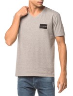 Camiseta Ckj Mc Estampa Quadrado Peito - Mescla - P