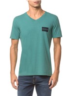 Camiseta Ckj Mc Estampa Quadrado Peito - Verde - P