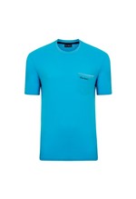 Camiseta com Bolso Azul Turquesa Top Line P