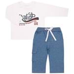 Camiseta com Calça Jeans Fleece Sports - Baby Classic