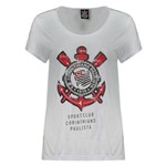 Camiseta Corinthians Collins Feminina Branca - Spr - Spr