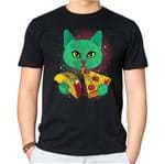 Camiseta Cosmic Cat P - PRETO