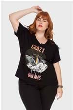 Camiseta Crazy Dreams Plus Size Preto-48