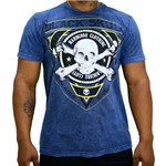 Camiseta Cross Bone (azul) - Black Skull