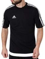 Camiseta de Futebol Masculina Adidas Preto/branco