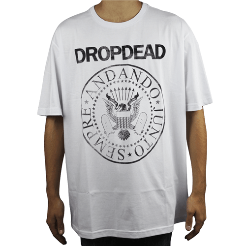 Camiseta Drop Dead Hey Ho Branco M