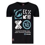 Camiseta Ecko Estampada Raglan Preta - Ecko