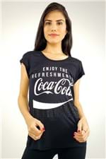 Camiseta Estampada com Aplicação Coca Cola - P