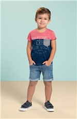 Camiseta Estampada Infantil Carinhoso Rosa - 6