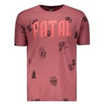 Camiseta Fatal Especial Vermelha Mescla Caveira