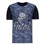 Camiseta Fatal Estampada Flor Azul - Fatal - Fatal