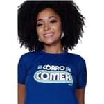 Camiseta Feminina Corrida Funfit - So Corro Pra Comer Azul P