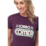 Camiseta Feminina Corrida Funfit - So Corro Pra Comer Roxa P