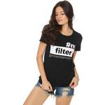 Camiseta Feminina em Algodão Preta no Filter F+