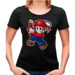 Camiseta Feminina Mario Massacre P - PRETO