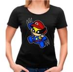 Camiseta Feminina Mario Wolverine P - PRETO