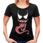Camiseta Feminina Venom Mask P - PRETO