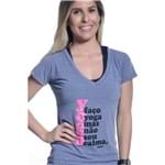 Camiseta Feminina Yoga Funfit - Faço Yoga Mas não Sou Calma P