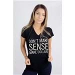 Camiseta Gabi Dont Make Sense, Make Dollars Preta CaFarah P
