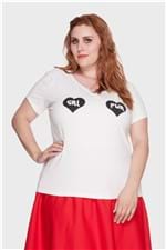 Camiseta Girl Power Plus Size Off White-50