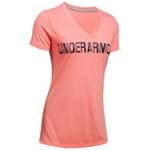 Camiseta Gola V Under Armour Threadborne™ Twist Graphic Feminino Rosa