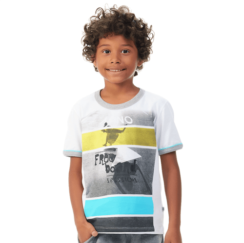 Camiseta Infantil Abrange Free Board Branco 04