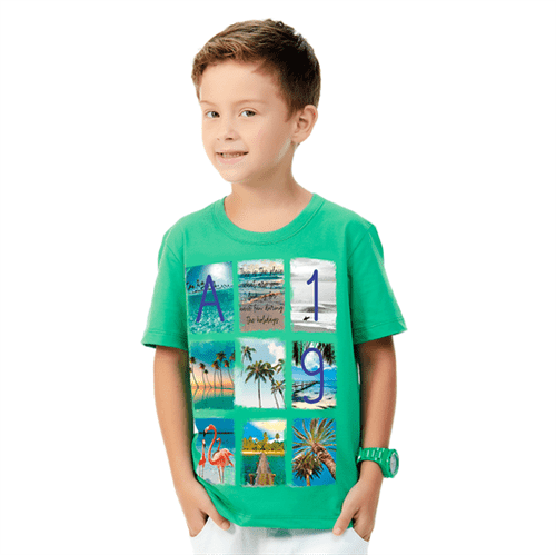 Camiseta Infantil Abrange Summer Verde 04
