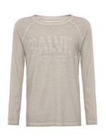 Camiseta Infantil Calvin Klein Jeans Bordado Logo Cinza Claro - 2