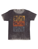 Camiseta Infantil Calvin Klein Jeans Estampa Frontal Grafite - 6