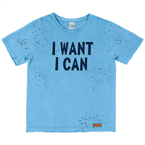 Camiseta Infantil Cata-Vento I Want I Can Azul 04
