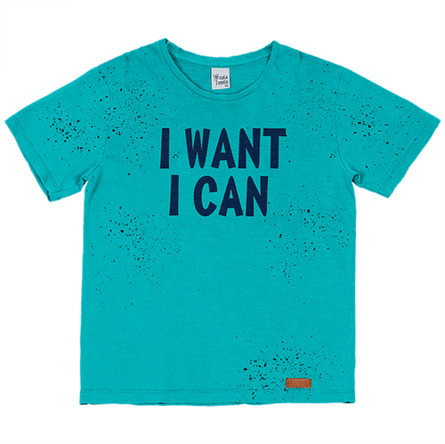 Camiseta Infantil Cata-Vento I Want I Can Verde 04