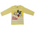 Camiseta Infantil Manga Longa com Estampa de Cachorro