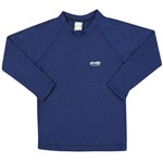 Camiseta Infantil Manga Longa Masculina Azul Marinho com Proteção Uv 50+