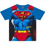 Camiseta Infantil Masculino Superman com Máscara Azul - Marlan 1