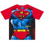 Camiseta Infantil Masculino Superman com Máscara Vermelho - Marlan