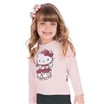 Camiseta Infantil Rosa Manga Longa Hello Kitty 4T