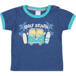 Camiseta Infantil Tip Top Surf Beach Kombi Azul Marinho 0 a 3 Meses