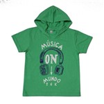 Camiseta Infantil Tóing Capuz Música Verde