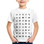 Camiseta Infantil Viajante 40 Icones Turista - Foca na Moda