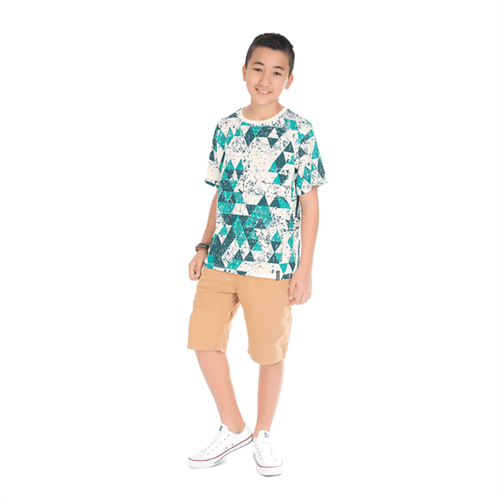 Camiseta Juvenil Abrange Triângulos Verde 12